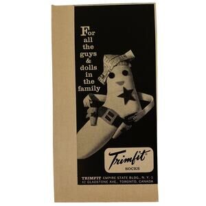 1958 Trimfit Socks Cowboy Puppet Vtg Magazine Print Ad Guys Dolls‎ Family Gift